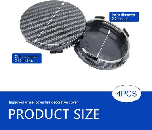 4 PCS CAR CAR CAR CENTER CAP ، CENTER CENTER CAPS CAPS DRINCORTION ، ABS SNAP-in ABS HONDING CENTERNING CENTING CAPS for Rims ، Universal Wheel Caps لمعظم السيارات (ألياف الكربون الأسود) in Saudi Arabia
