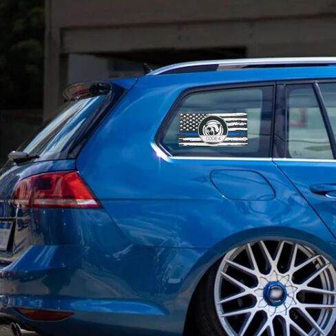 7 PCS Thin Blue Line Sticker - Code/4, Thin Line Flag Car Decal, Police Support Stickers - American Flag Thin Blue Line Decal for Cars, Trucks, Windows, Laptops in Saudi Arabia