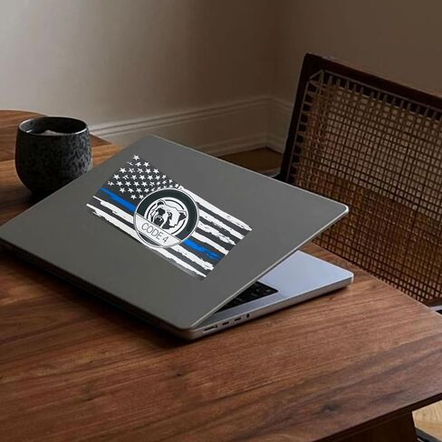 7 PCS Thin Blue Line Sticker - Code/4, Thin Line Flag Car Decal, Police Support Stickers - American Flag Thin Blue Line Decal for Cars, Trucks, Windows, Laptops in Saudi Arabia