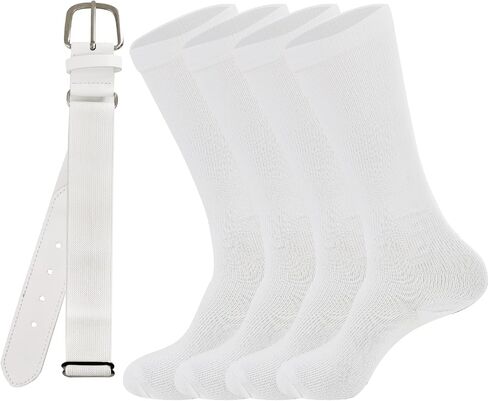 Teen Youth Baseball Socks Boys Teens Softball Socks and Belt Set for Baseball,Soccer.(2 Sock with 1 Belt). in Saudi Arabia