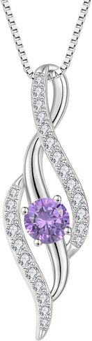 Women Infinity Necklace 925 Sterling Silver Twist Birthstone Pendant with Chain 5A Cubic Zirconia Jewelry in Kuwait