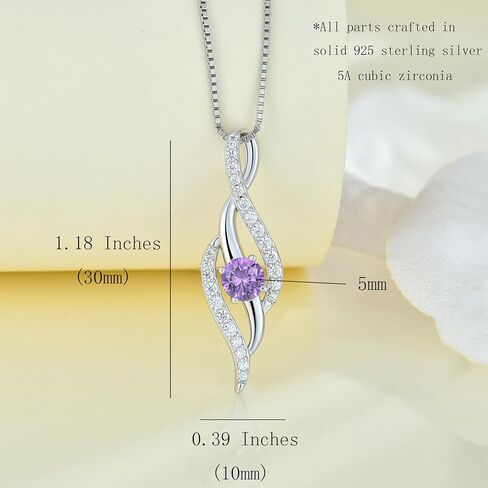 Women Infinity Necklace 925 Sterling Silver Twist Birthstone Pendant with Chain 5A Cubic Zirconia Jewelry in Kuwait