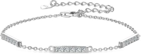 Moissanite Bracelet for Women, 925 Sterling Silver Dainty Station Link Bracelets Stylish Jewelry with GRA Certificate in Saudi Arabia