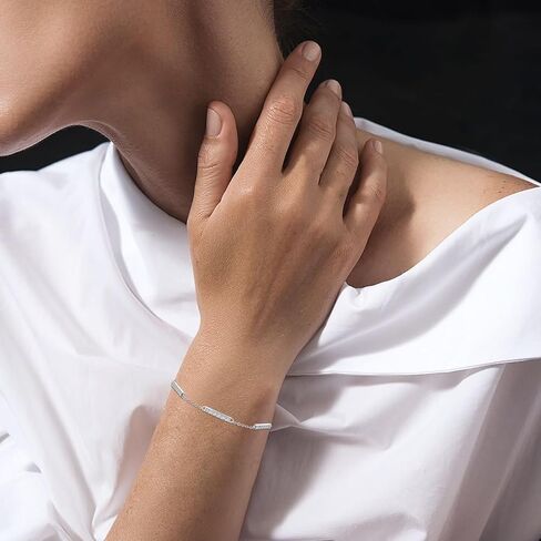 Moissanite Bracelet for Women, 925 Sterling Silver Dainty Station Link Bracelets Stylish Jewelry with GRA Certificate in Saudi Arabia