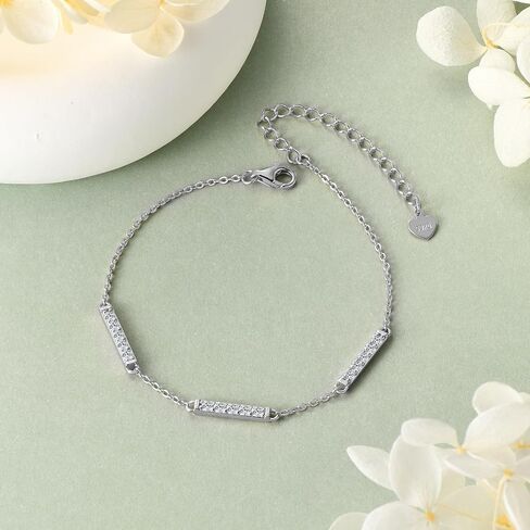 Moissanite Bracelet for Women, 925 Sterling Silver Dainty Station Link Bracelets Stylish Jewelry with GRA Certificate in Saudi Arabia