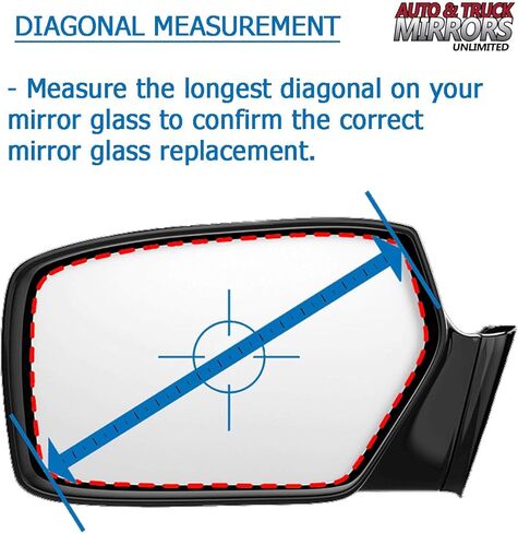 Mirror Glass Replacement + Adhesive Pads for 2012-2019 Ford Taurus Passenger Side - Lower Convex Mirror (2012 2013 2014 2015 2016 2017 2018 2019 12 13 14 15 16 17 18 19) in Saudi Arabia