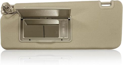 Sun Visor Fit for Nissan Titan 2017 2018 2019 2020 2021 2022 2023 2024 Replace 96401-EZ10 with Vanity Light/with Makeup Mirror (Beige (Left Driver Side)) in Kuwait