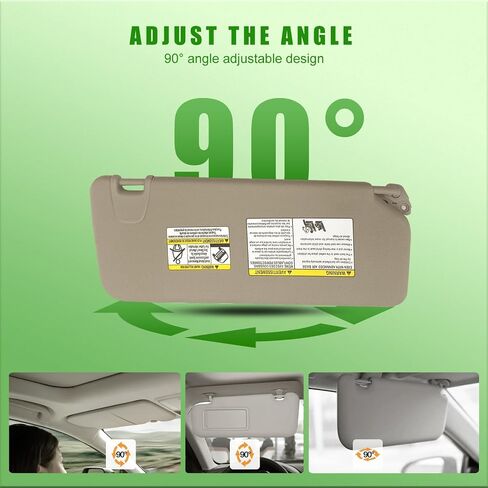 Sun Visor Fit for Nissan Titan 2017 2018 2019 2020 2021 2022 2023 2024 Replace 96401-EZ10 with Vanity Light/with Makeup Mirror (Beige (Left Driver Side)) in Kuwait