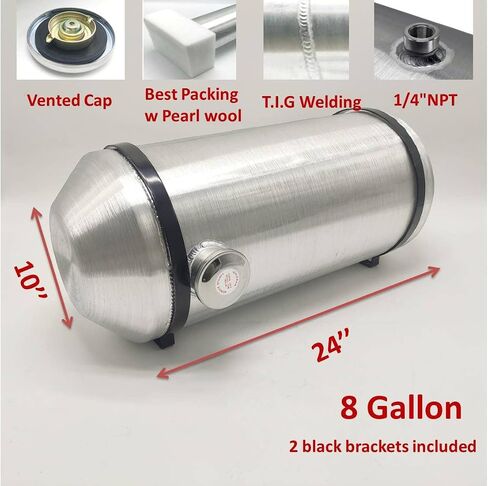 JSD أجزاء السيارات الوقود/الغاز 8 جالون 10 "x24" نهاية منفذ 1/4 "npt الألومنيوم in Saudi Arabia