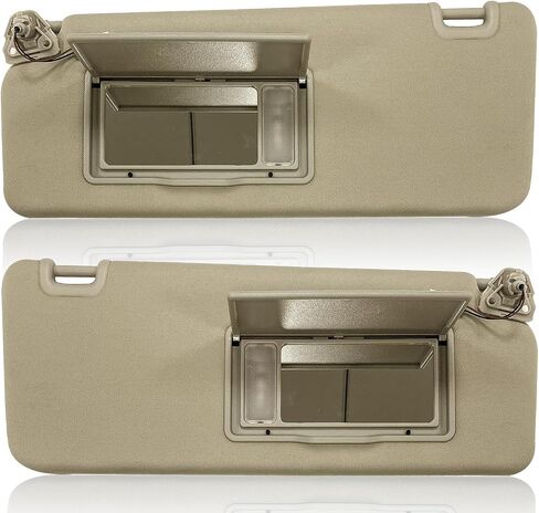 Sun Visor Fit for Nissan Titan 2017 2018 2019 2020 2021 2022 2023 2024 Replace 96401-EZ10 with Vanity Light/with Makeup Mirror (Beige (Left Driver Side)) in Kuwait