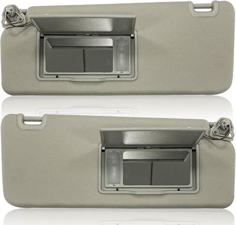 Sun Visor Fit for Nissan Titan 2017 2018 2019 2020 2021 2022 2023 2024 Replace 96401-EZ10 with Vanity Light/with Makeup Mirror (Beige (Left Driver Side)) in Kuwait