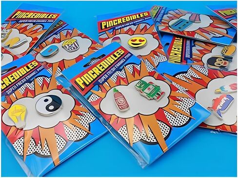 فقط للضحك Pincredibles دبابيس المينا 6 حزم (UFO ، شريحة البيتزا ، عصا التحكم ، النظارات ثلاثية الأبعاد ، دونات ، أيدي الحب) in Kuwait