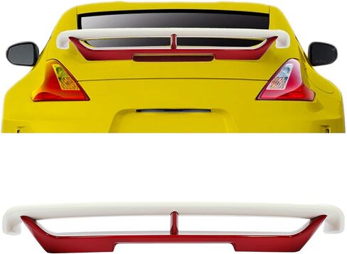HECASA Rear Trunk Spoiler Compatible with 2009-2021 Nissan 370Z Coupe Trunk Spoiler Wing Red & White Plastic in Saudi Arabia