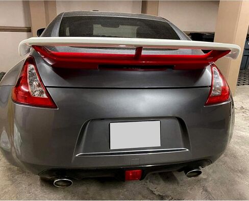 HECASA Rear Trunk Spoiler Compatible with 2009-2021 Nissan 370Z Coupe Trunk Spoiler Wing Red & White Plastic in Saudi Arabia