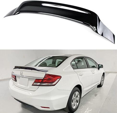 R Style High Kick Duckbill Gloss Black Trunk Lid Spoiler Wing Compatible with 2013-2015 Honda Civic 9th Gen 4 Door Sedan in Saudi Arabia