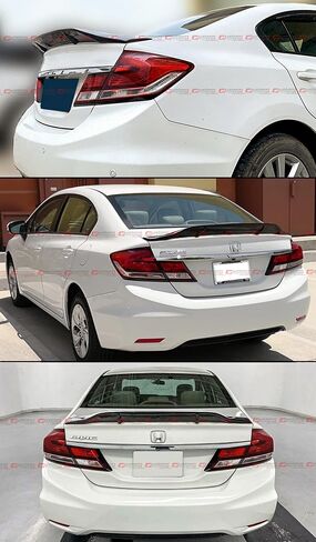 R Style High Kick Duckbill Gloss Black Trunk Lid Spoiler Wing Compatible with 2013-2015 Honda Civic 9th Gen 4 Door Sedan in Saudi Arabia