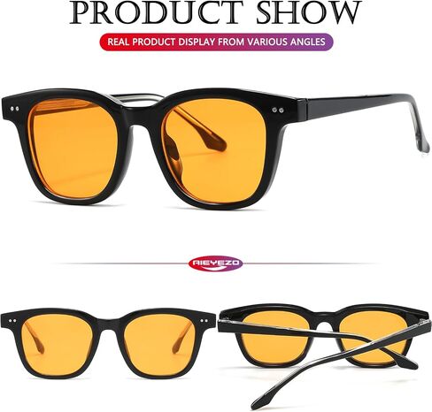 AIEYEZO Square Sunglasses for Women Men Fashion Sunnies, TR90 Frame Sun Glasses Trendy Retro Shades in Kuwait