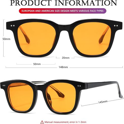 AIEYEZO Square Sunglasses for Women Men Fashion Sunnies, TR90 Frame Sun Glasses Trendy Retro Shades in Kuwait