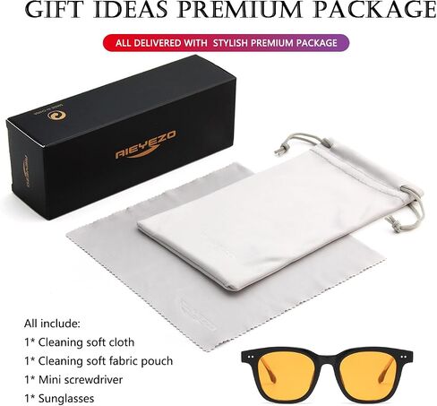 AIEYEZO Square Sunglasses for Women Men Fashion Sunnies, TR90 Frame Sun Glasses Trendy Retro Shades in Kuwait