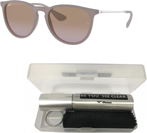 Ray-Ban RB4171 Sunglasses Bundle: RB 4171 ERIKA 600068 Erika Dark Rubber Sand Violet and Eyewear Cleaning Kit in Saudi Arabia