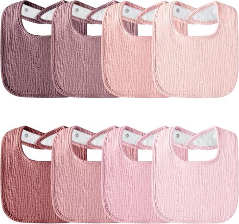 Maslin Baby Bibs 8-Pack Baby Bandana Bibs for Baby Girls Boys Infant Judborn Choodler Rockling and Leading (Blue & Green) in Kuwait
