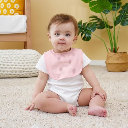 Maslin Baby Bibs 8-Pack Baby Bandana Bibs for Baby Girls Boys Infant Judborn Choodler Rockling and Leading (Blue & Green) in Kuwait