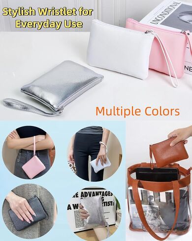 2 Pack Small Zipper Pouch Mini Makeup Bag for Purse Lipstick Cosmetic Travel Make Up Organizer for Women Essentials, Car Change Coin Holder 4.5 x 6.5 Clutch Stadium Approved Wristlet, Black in Saudi Arabia