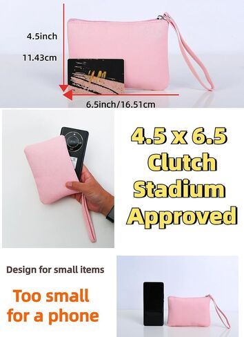 2 Pack Small Zipper Pouch Mini Makeup Bag for Purse Lipstick Cosmetic Travel Make Up Organizer for Women Essentials, Car Change Coin Holder 4.5 x 6.5 Clutch Stadium Approved Wristlet, Black in Saudi Arabia