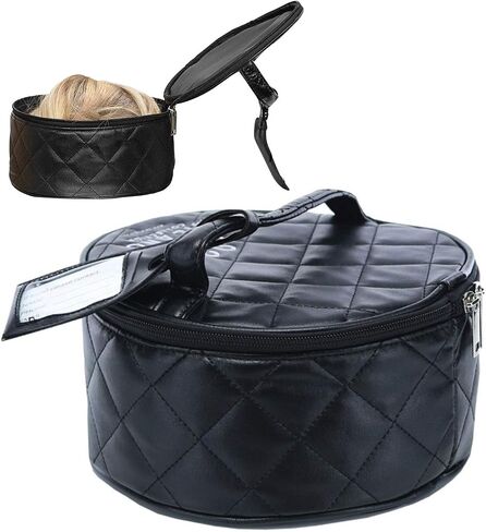 Milano Collection Premium Wig Travel Box or Makeup Case Compact & Durable in Black in Kuwait