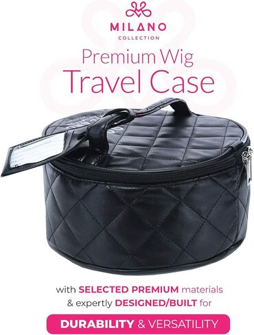 Milano Collection Premium Wig Travel Box or Makeup Case Compact & Durable in Black in Kuwait