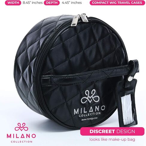 Milano Collection Premium Wig Travel Box or Makeup Case Compact & Durable in Black in Kuwait