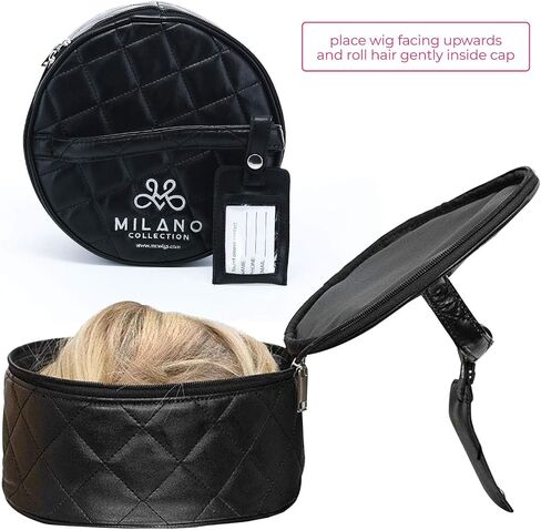 Milano Collection Premium Wig Travel Box or Makeup Case Compact & Durable in Black in Kuwait