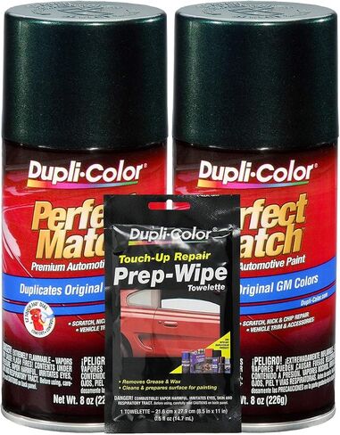 Dupli-Color Medium Green Metallic Exact-Match Automotive Paint for GM Vehicles - 8 oz, Bundles with Prep Wipe (3 Items) in Saudi Arabia