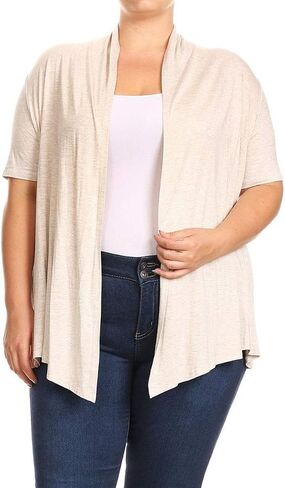 Women's Plus Size Size Shorts Shorts Carding Open Front Solid Cardigan Made in USA in Kuwait