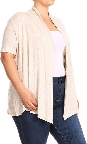 Women's Plus Size Size Shorts Shorts Carding Open Front Solid Cardigan Made in USA in Kuwait