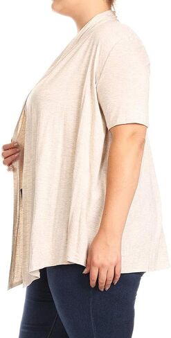 Women's Plus Size Size Shorts Shorts Carding Open Front Solid Cardigan Made in USA in Kuwait