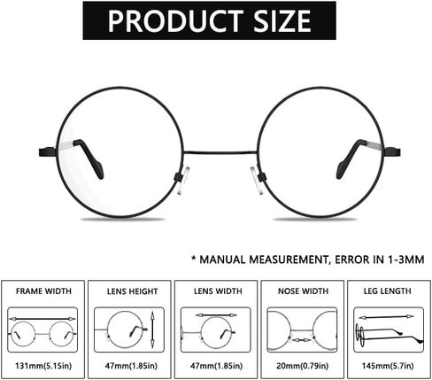 WMG Round Blue Light Blocking Glasses - Retro Circle Computer Eyeglasses Anti Blue Light Lens in Saudi Arabia