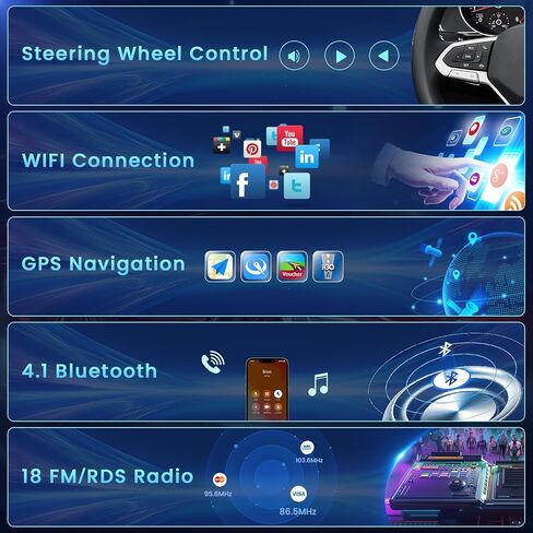لسيارة Toyota Camry 2012-2014 Fuluku Android Car Stereo مع Carplay Wireless Android Auto، 10 بوصة تعمل باللمس راديو داش كيت GPS Navigation WiFi Bluetooth SWC Mirror Link، Mic Backup Camera in Saudi Arabia