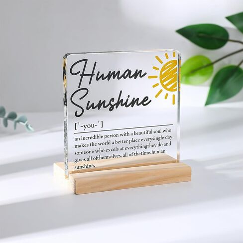Appreciation Gifts for Coworker - Motivational Clear Desk Decor - Thank You Gifts for Women Men - Inspirational Quotes Office Desk Sign (4 x 4 Inches) (SUNSHINE) in Saudi Arabia