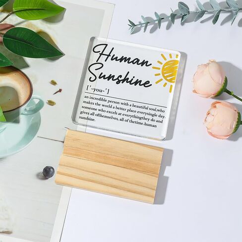 Appreciation Gifts for Coworker - Motivational Clear Desk Decor - Thank You Gifts for Women Men - Inspirational Quotes Office Desk Sign (4 x 4 Inches) (SUNSHINE) in Saudi Arabia