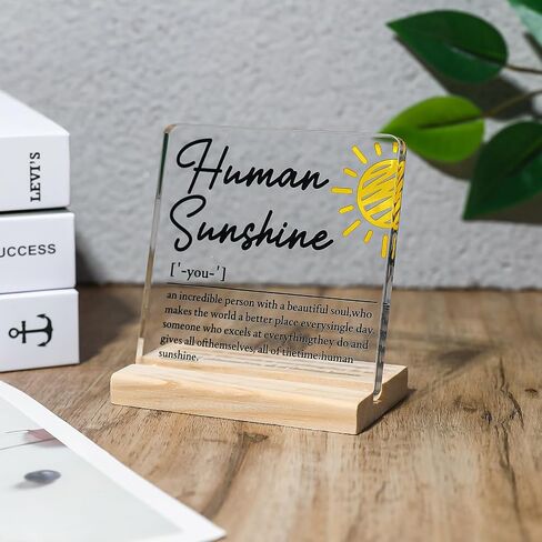Appreciation Gifts for Coworker - Motivational Clear Desk Decor - Thank You Gifts for Women Men - Inspirational Quotes Office Desk Sign (4 x 4 Inches) (SUNSHINE) in Saudi Arabia