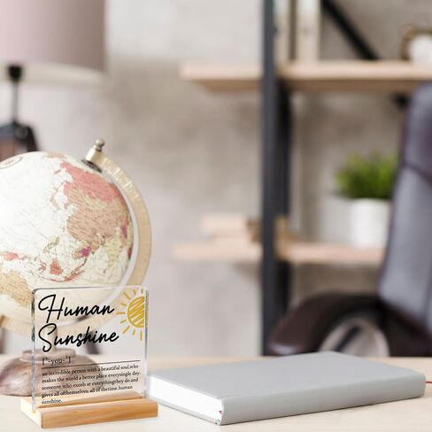 Appreciation Gifts for Coworker - Motivational Clear Desk Decor - Thank You Gifts for Women Men - Inspirational Quotes Office Desk Sign (4 x 4 Inches) (SUNSHINE) in Saudi Arabia