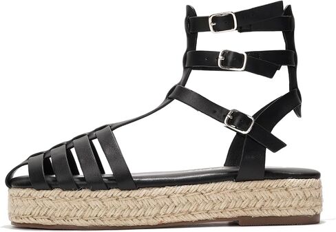 Cape Robbin Women's Platform Wedge Sandals Chunky Adjustable Buckle Fisherman Sandals - Comfortable Summer Casual Fashion Thick Sole Strappy Sandals for Women with Back Support (BINNY) in Saudi Arabia