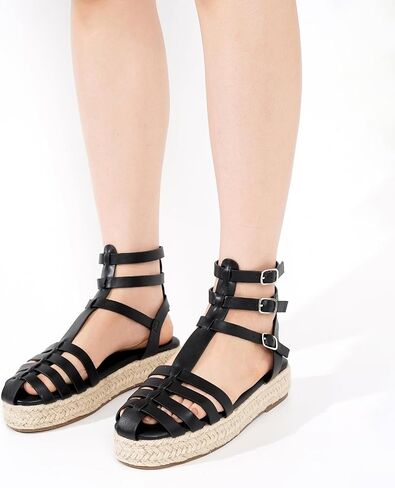 Cape Robbin Women's Platform Wedge Sandals Chunky Adjustable Buckle Fisherman Sandals - Comfortable Summer Casual Fashion Thick Sole Strappy Sandals for Women with Back Support (BINNY) in Saudi Arabia