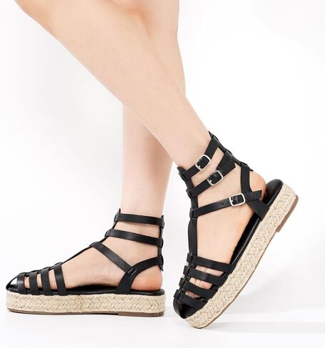 Cape Robbin Women's Platform Wedge Sandals Chunky Adjustable Buckle Fisherman Sandals - Comfortable Summer Casual Fashion Thick Sole Strappy Sandals for Women with Back Support (BINNY) in Saudi Arabia