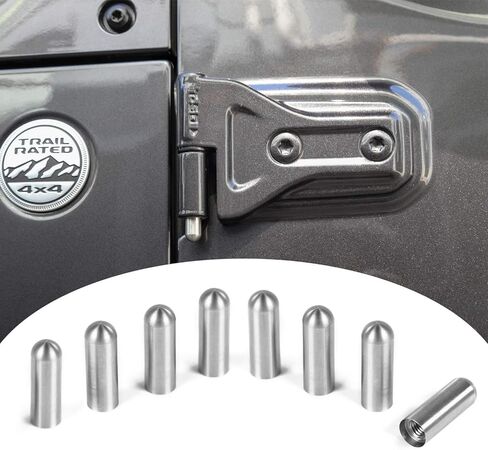 Voodonala for Jeep 07-25 Door Hinge Pin Bolts Guides Liners Stainless Steel Antidust Rushproof Kits for Jeep Wrangler JK JKU JL JLU Sports Sahara Freedom Rubicon Unlimited & Gladiator JT 2/4-Door,8pcs in Saudi Arabia