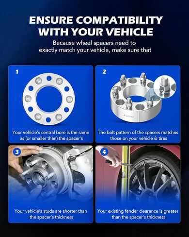 Orion Motor Tech 6x135 Wheel Spacers with 14x2.0 Studs Compatible with 2004-2014 Ford F-150 (Unfit 04-08 XL/XTL), 2003-2018 Ford Expedition, 2003-2014 Lincoln Navigator, 4pcs in Saudi Arabia