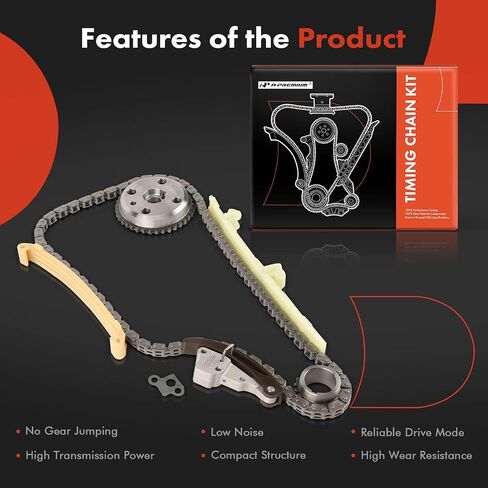 A-Premium 6pcs سلسلة توقيت سلسلة توقيت المحرك W/sprocket & tensioner ودليل متوافق مع Buick ، Oldsmobile & Pontiac-Skylark 1992-1994 ، Achieva 1992-1994 ، Grand AM 1992-1994-SOHC ، L4 2.3L in Saudi Arabia