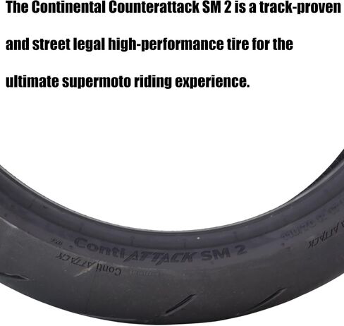 Continental Contiattack SM 2 150/60R17 إطار Supermoto الخلفي 66H-قبضة عالية الأداء ، والاستقرار المحسّن ، والتسخين السريع 150/60-17 in Saudi Arabia