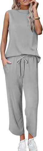 CHICZONE Two Piece Summer Sets for Women Casual Travel Vacation Outfits Wide Leg Crop Pants Lounge Sets in Saudi Arabia